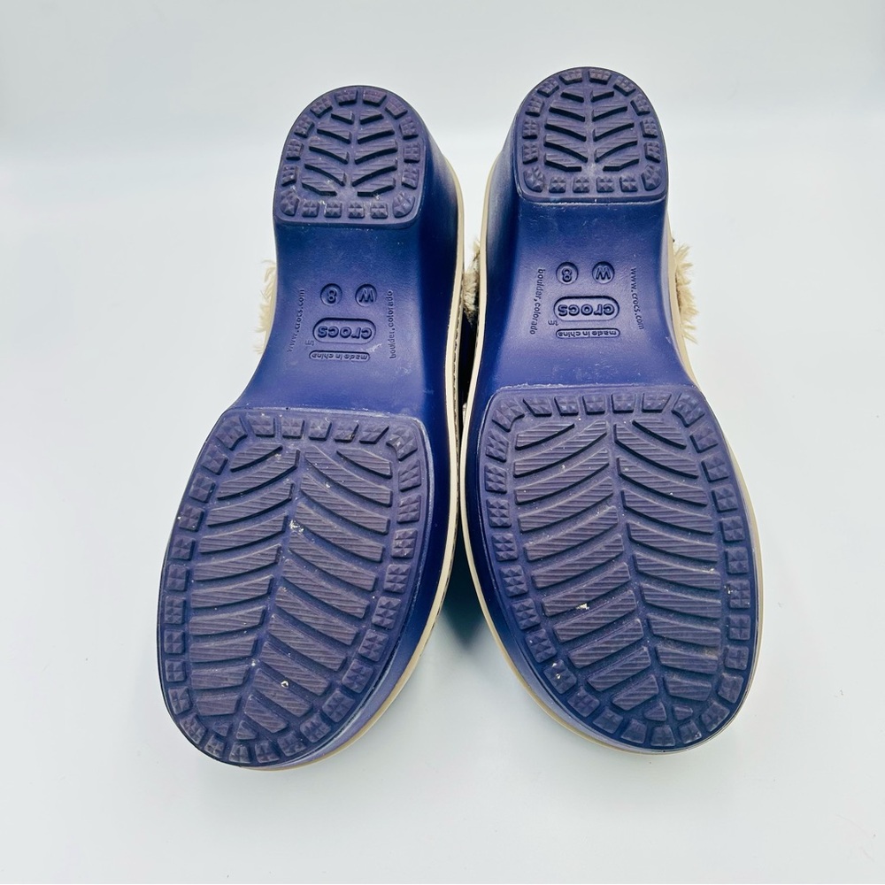Crocs shoes Eva Cobbler Faux Fur Lined Mule Clogs cozy shoes Purple Women Size 8 - Picture 9 of 9
